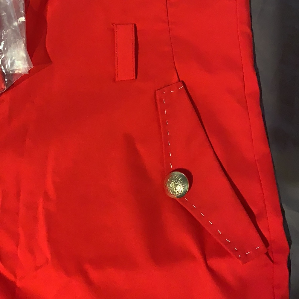 Red high waist shorts